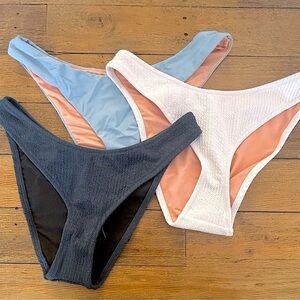 J CREW Stylish Bikini Bottoms BUNDLE- Blue, White, navy blue